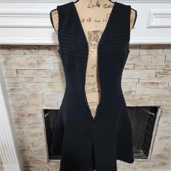 Theory Black Zipped V Neck Lined Shift Dress‎ Sayidres Leira Zip Front size 8 - Picture 5 of 15